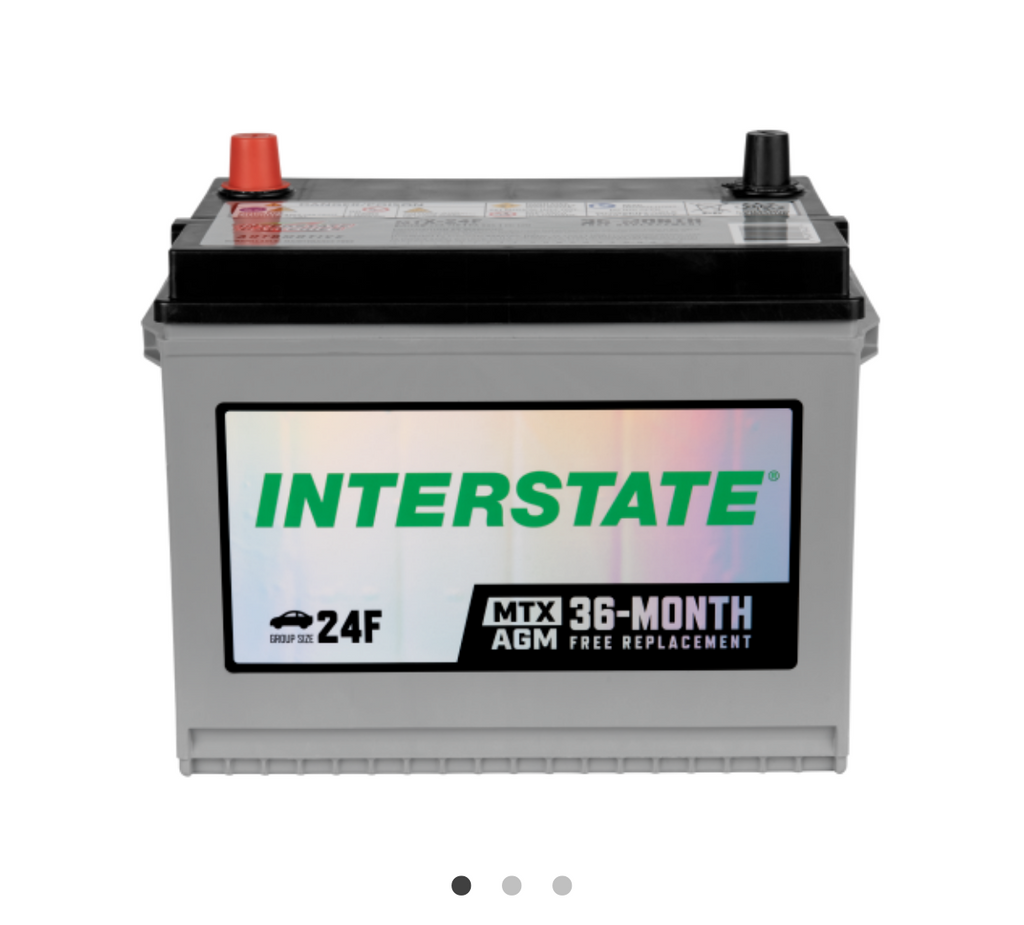 12 Volt Battery Group 24F Interstate AGM Toyota Rav4 EV QC Charge